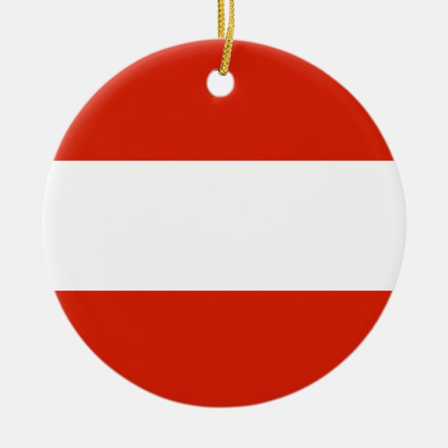 Cerâmica Ornamento da bandeira de Áustria (Frente)