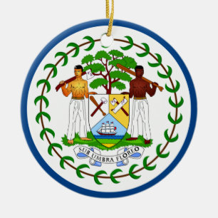 Cerâmica Ornamento da bandeira de Belize