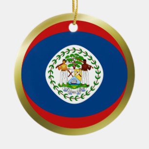Cerâmica Ornamento da bandeira de Belize
