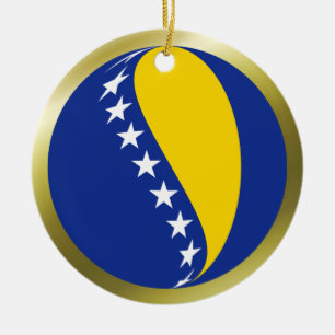 Cerâmica Ornamento da bandeira de Bósnia - de Herzegovina