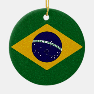 Cerâmica Ornamento da BANDEIRA de BRASIL