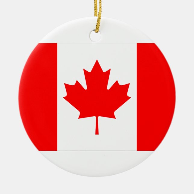 Cerâmica Ornamento da bandeira de Canadá (Frente)