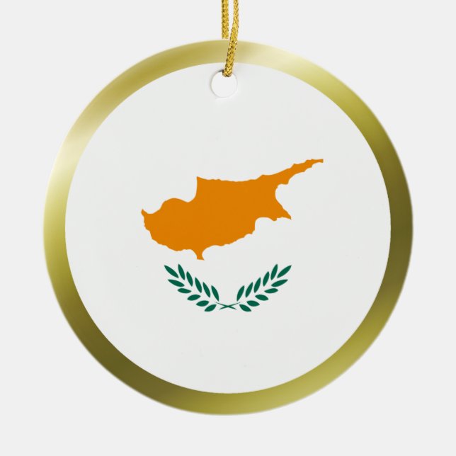 Cerâmica Ornamento da bandeira de Chipre (Frente)