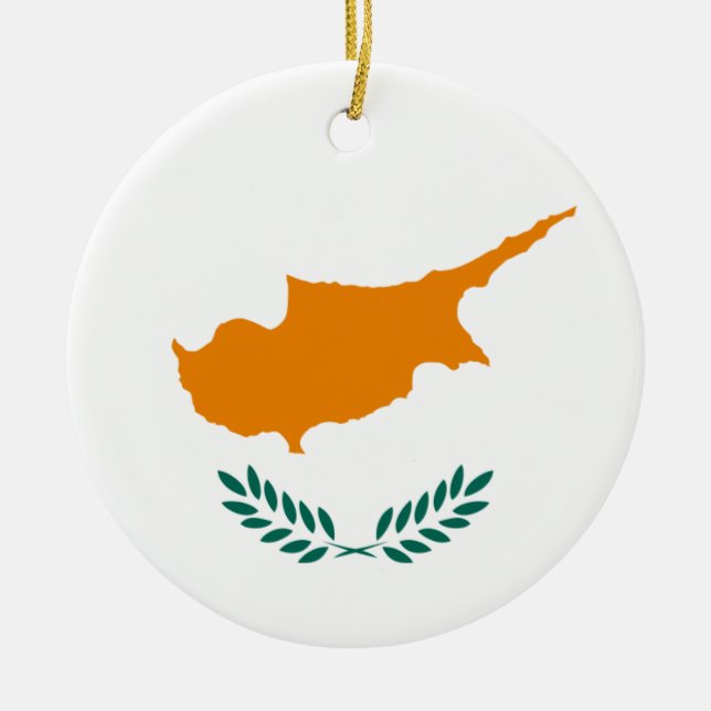 Cerâmica Ornamento da bandeira de Chipre (Frente)