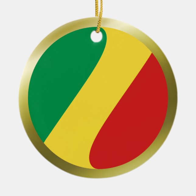 Cerâmica Ornamento da bandeira de Congo-Brazzaville (Frente)