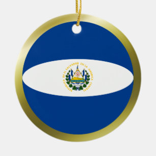 Cerâmica Ornamento da bandeira de El Salvador