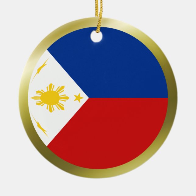 Cerâmica Ornamento da bandeira de Filipinas (Frente)