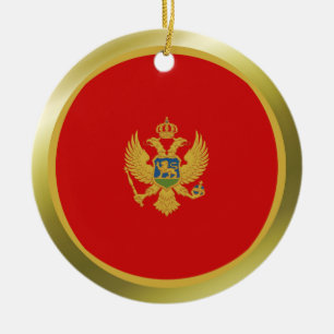 Cerâmica Ornamento da bandeira de Montenegro