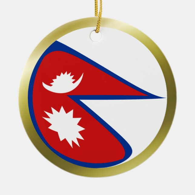 Cerâmica Ornamento da bandeira de Nepal (Frente)