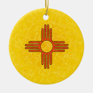 Cerâmica Ornamento da BANDEIRA de NEW MEXICO