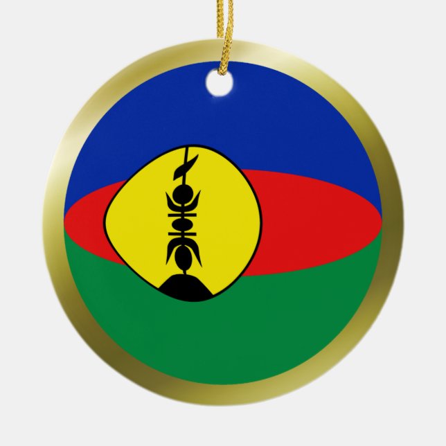 Cerâmica Ornamento da bandeira de Nova Caledônia (Frente)