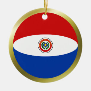 Cerâmica Ornamento da bandeira de Paraguai
