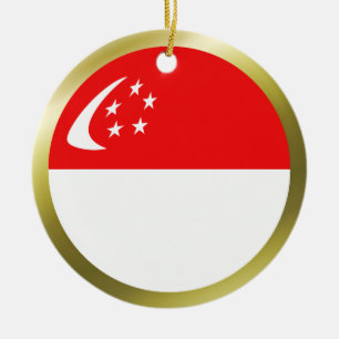 Cerâmica Ornamento da bandeira de Singapore