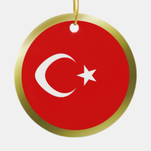 Cerâmica Ornamento da bandeira de Turquia