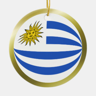 Cerâmica Ornamento da bandeira de Uruguai