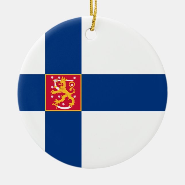 Cerâmica Ornamento da bandeira do estado de Finlandia (Frente)