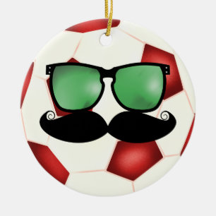 Cerâmica Ornamento da bola de futebol do bigode