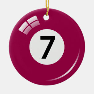 Cerâmica Ornamento da bola de piscina do número sete - o