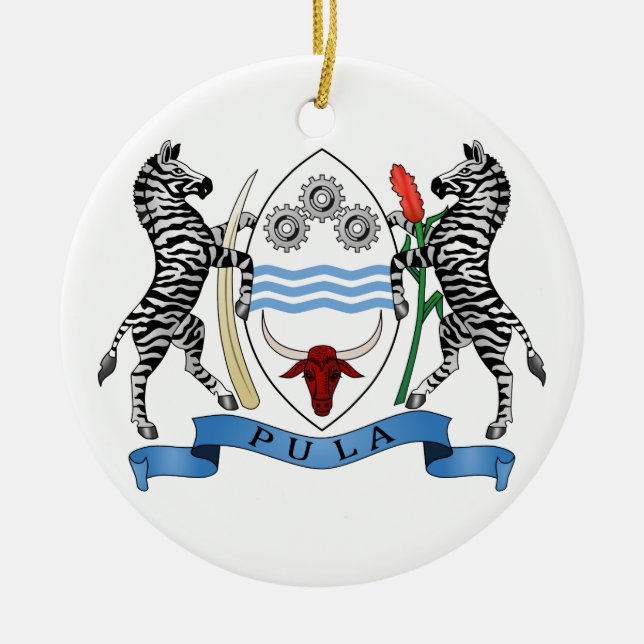 Cerâmica Ornamento da brasão de Botswana (Frente)