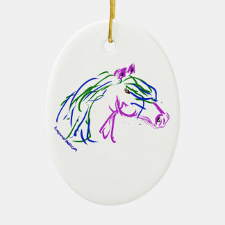Cerâmica Ornamento da cabeça de cavalo Feliz Natal