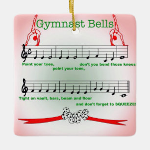 Cerâmica Ornamento da canção de Jingle Bell da ginástica
