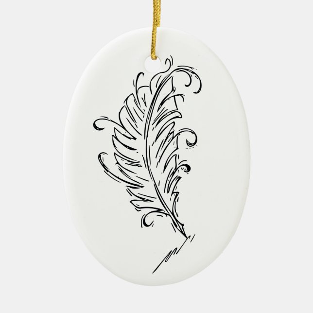 Cerâmica Ornamento da caneta de Quill (Frente)
