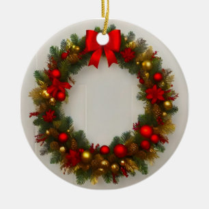 Cerâmica ornamento da coroa de Natal