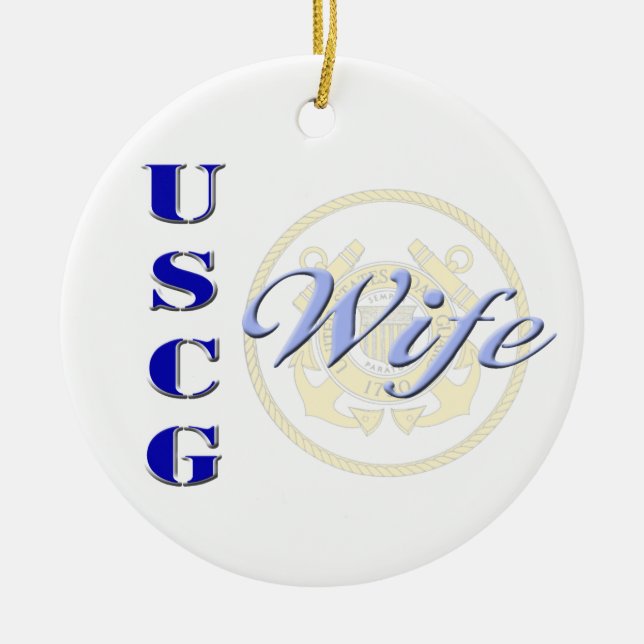 Cerâmica Ornamento da esposa de USCG (Frente)