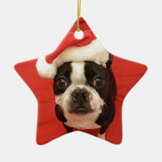 Cerâmica Ornamento da estrela do papai noel de Boston