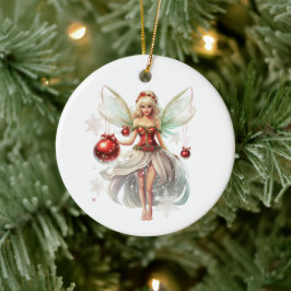 Cerâmica Ornamento da fada de Natal