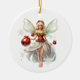 Cerâmica Ornamento da fada de Natal