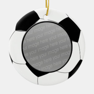 Cerâmica Ornamento da foto da bola de futebol