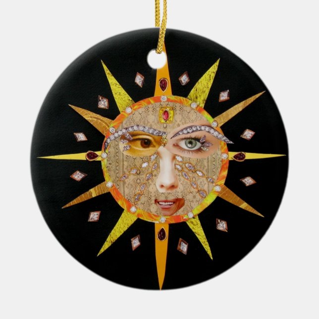 Cerâmica Ornamento da mandala de 2010 Sun (Frente)