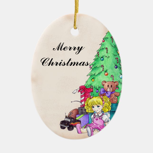 Cerâmica Ornamento da Manhã de Natal (Frente)