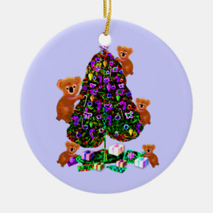 Cerâmica Ornamento da manhã de Natal dos Koalas