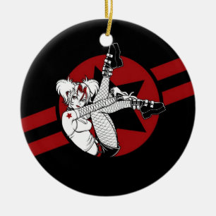 Cerâmica Ornamento da menina de Punkrock