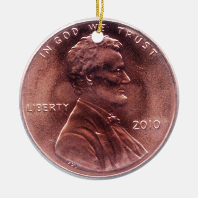 Cerâmica Ornamento da moeda de um centavo (Frente)