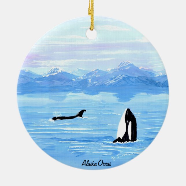 Cerâmica Ornamento da orca de Alaska (Traseira)