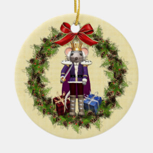 Cerâmica Ornamento da Ronda de Natal Personalizado pelo Rei