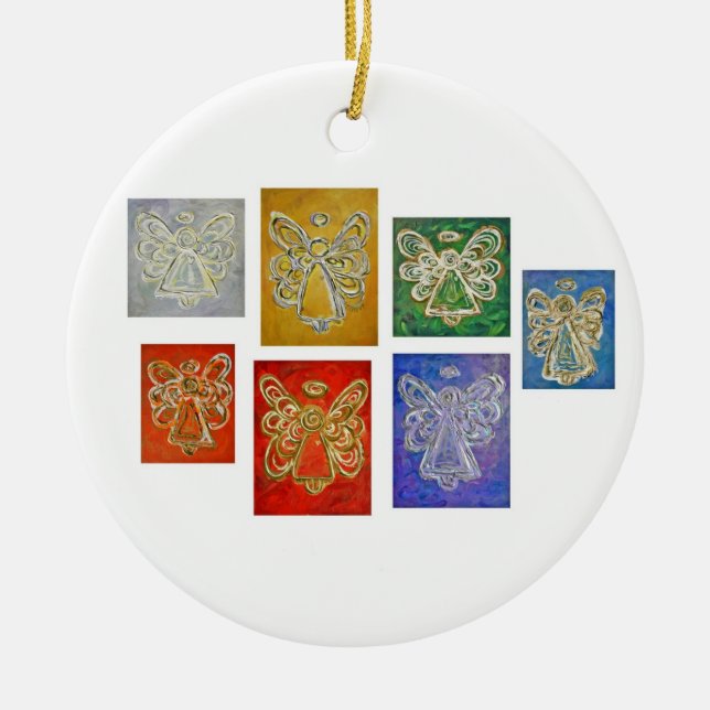 Cerâmica Ornamento da Série de Cores Angel (Frente)