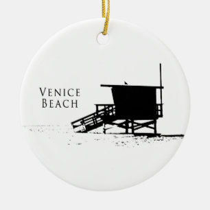 Cerâmica Ornamento da silhueta da praia de Veneza