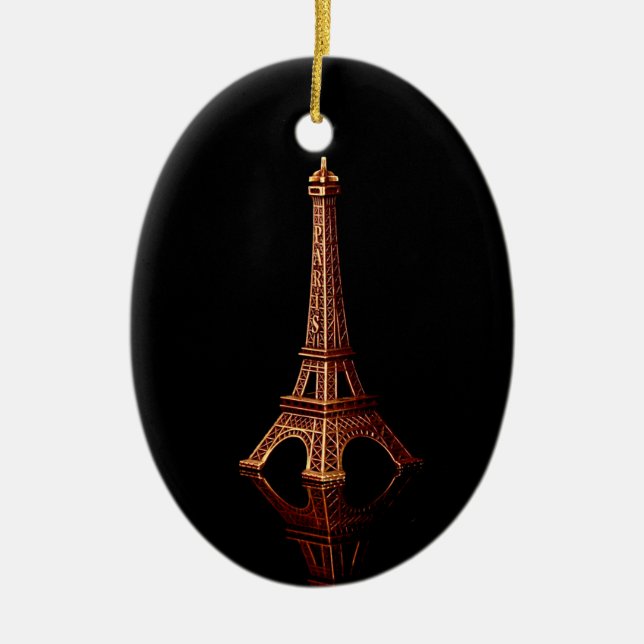 Cerâmica Ornamento da torre Eiffel de Paris (Frente)