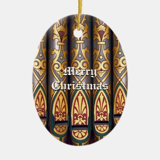 Cerâmica Ornamento da tubulação de órgão do Natal (Frente)
