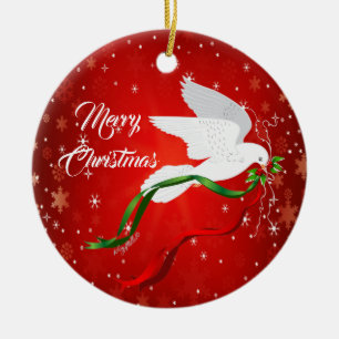 Cerâmica Ornamento da Vaca Branca de Natal