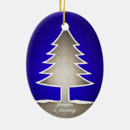 Cerâmica Ornamento dado forma oval da árvore de Natal -