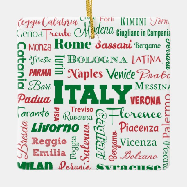 Cerâmica Ornamento das cidades italianas - Cores de bandeir (Frente)