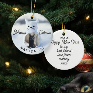 Cerâmica Ornamento das Férias de Natal de Meowy Catmas