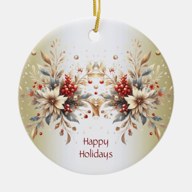 Cerâmica Ornamento das Flores de Férias Modernas (Frente)