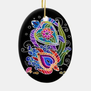 Cerâmica Ornamento das TARTARUGAS de MAR - personalize o