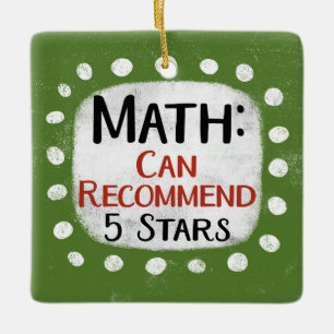 Cerâmica Ornamento de 5 Estrelas de Revisão de Matemática